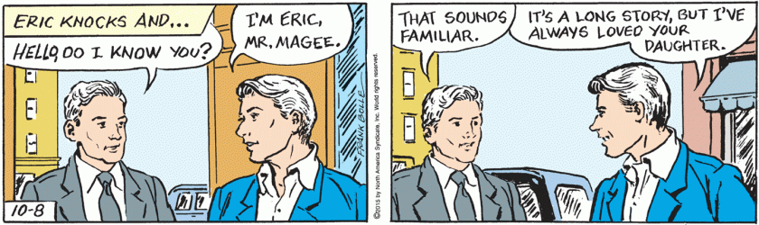 'Eric knocks and ... ' talks with Margo's Dad on the streets of the city.